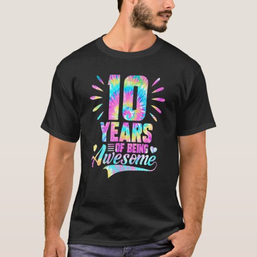 10e verjaardag cadeau idee das verf 10 jaar van he t-shirt (Voorkant)