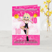 10e verjaardag Cheerleader Wenskaart Kaart (Gele Bloem)