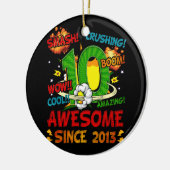 10e verjaardag Comic Style Geweldige sinds 2013 10 Keramisch Ornament (Links)