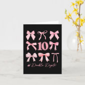 10e verjaardag Coquette Bow Dubbele cijfers Verjaa Kaart (Gele Bloem)