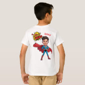 10e verjaardag Custom Superhero karikatuur T-shirt (Achterkant volledig)
