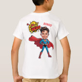 10e verjaardag Custom Superhero karikatuur T-shirt (Achterkant)