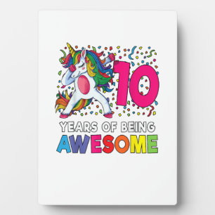 10e verjaardag Dabbing Unicorn Feest Cadeau 10 Jaa Fotoplaat