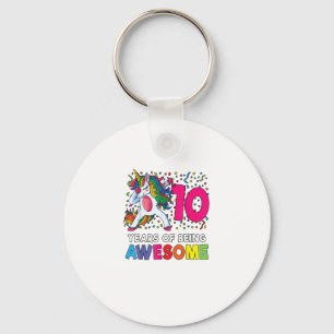 10e verjaardag Dabbing Unicorn Party Cadeau 10 Jaa Sleutelhanger