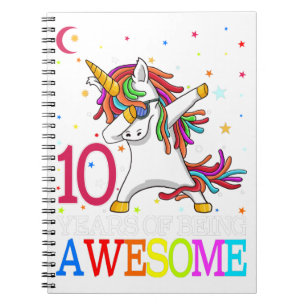 10e verjaardag Dabbing Unicorn Party Gift 10 jaar Notitieboek