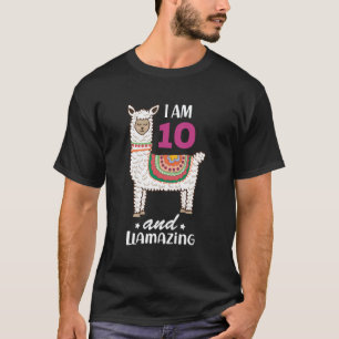 10e verjaardag dag lama ik ben 10 jaar oud en lama t-shirt