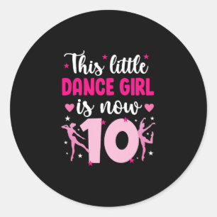 10e verjaardag dansmeisje 10 jaar oude danseres ronde sticker