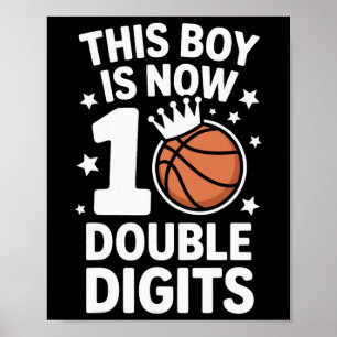 10e verjaardag Deze jongen is nu 10 dubbele cijfer Poster