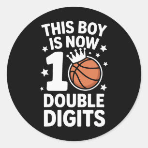 10e verjaardag Deze jongen is nu 10 dubbele cijfer Ronde Sticker