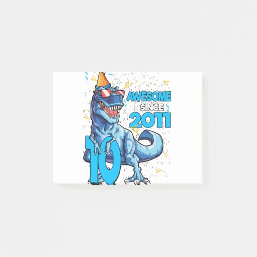 10e verjaardag Dinosaur 10 jaar oude jongen kinder Post-it® Notes (Voorkant)