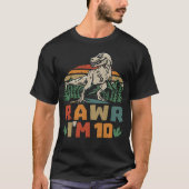 10e verjaardag Dinosaur T Rex Rawr Ik ben 10 voor T-shirt (Voorkant)