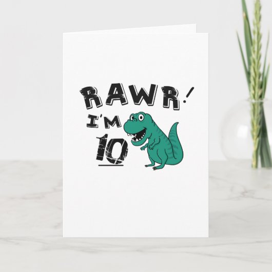 10e verjaardag dinosaurus cadeau voor 10-jarige jo kaart (Voorkant)