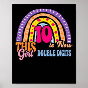 10e verjaardag Dit meisje is nu 10 cijfers Poster