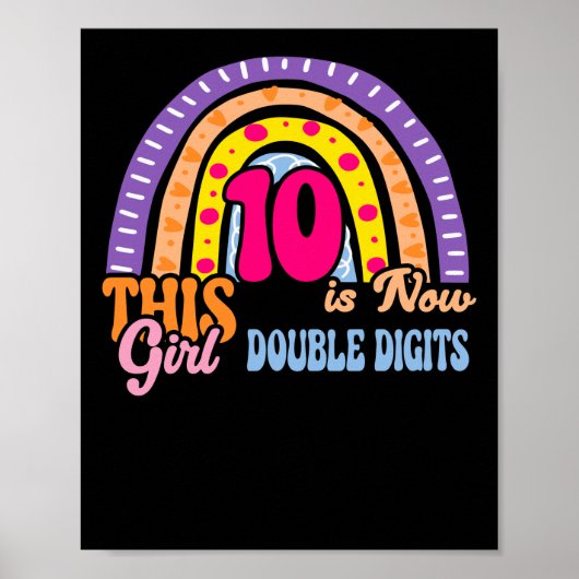 10e verjaardag Dit meisje is nu 10 cijfers Poster (Voorkant)