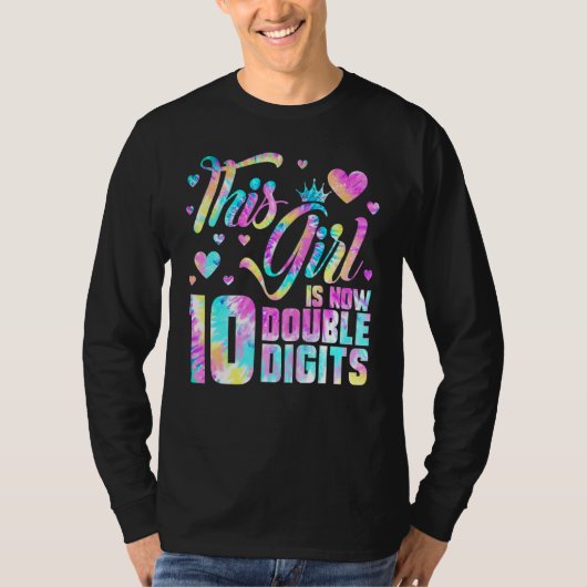 10e verjaardag Dit meisje is nu 10 cijfers Ti T-shirt (Voorkant)
