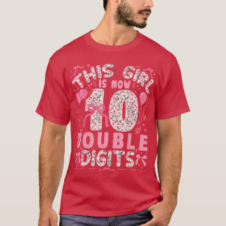 10e verjaardag Dit meisje is nu 10 dubbele cijfers T-shirt