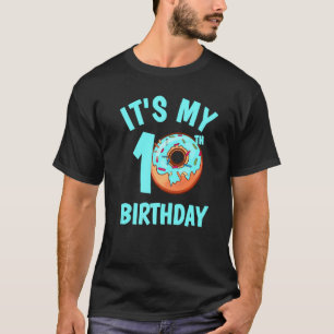 10e verjaardag donut met spruitjes dubbele cijfers t-shirt