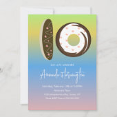 10e verjaardag Donuts Rainbow Ombre Party Kaart (Voorkant)