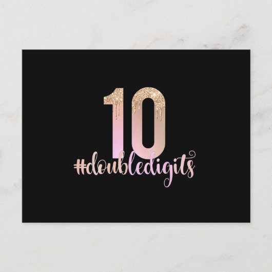 10e verjaardag Double Digits Meisjes Perzik Ombre Briefkaart (Voorkant)