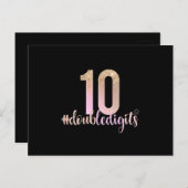 10e verjaardag dubbele cijfers meisjes perzik ombr briefkaart (Voorkant / Achterkant)