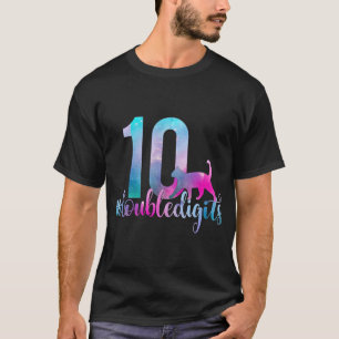 10e verjaardag Dubbele cijfers meisjes Tien 10 kat T-shirt