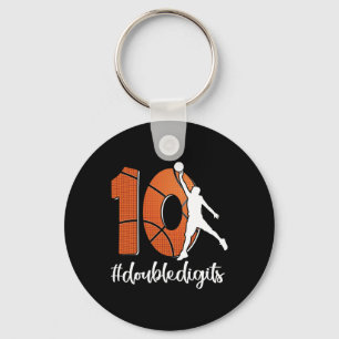 10e verjaardag dubbele cijfers tien basketbal voor sleutelhanger