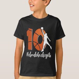 10e verjaardag dubbele cijfers tien basketbal voor t-shirt