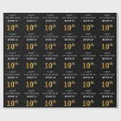 10e verjaardag: Elegant, zwart, Faux Gold look Cadeaupapier (Vlak)