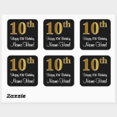 10e verjaardag - Elegante luxe Faux Gold look # Vierkante Sticker (Vel)