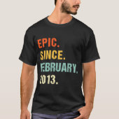 10e verjaardag epic Sinds februari 2013 10 jaar el T-shirt (Voorkant)