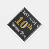 10e verjaardag — Fancy script, Faux Gold look Servet (Hoek)