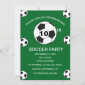 10e Verjaardag Feest Voetbal Groene Jongens Sport Kaart (Voorkant)