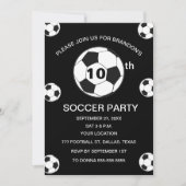 10e Verjaardag Feest Voetbal Zwarte Jongens Sport Kaart (Voorkant)