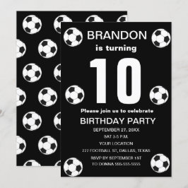 10e Verjaardag Feest Voetbal Zwarte Jongens Sport Kaart