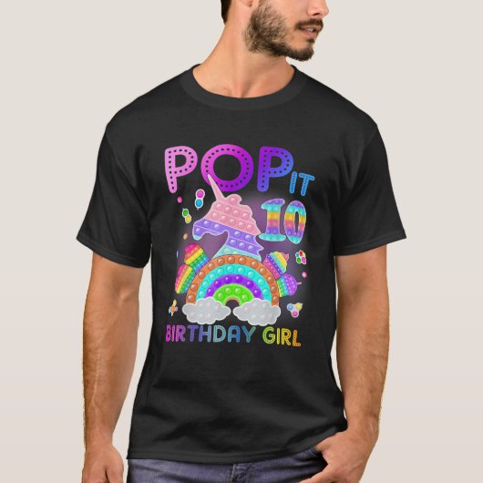 10e verjaardag Fidget Speelgoed Het meisje van 10e T-shirt (Voorkant)