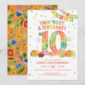 10e verjaardag Fiesta uitnodiging (Voorkant / Achterkant)