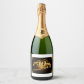 10e verjaardag, Food and Beverage Label Set. Sparkling Wijnetiket (Voorkant)