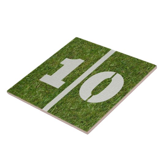 10e verjaardag Football Tile  Tegeltje (Zijkant)