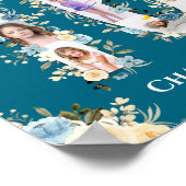 10e verjaardag Foto Collage Yellow Flower Blauwgro Poster (Hoek)