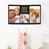 10e verjaardag foto collage zwarte goudtypografie spandoek (Insitu)