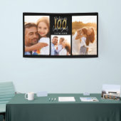 10e verjaardag foto collage zwarte goudtypografie spandoek (Beurs)