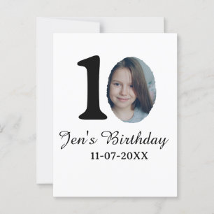 10e verjaardag foto vet letter kids naam datum st briefkaart