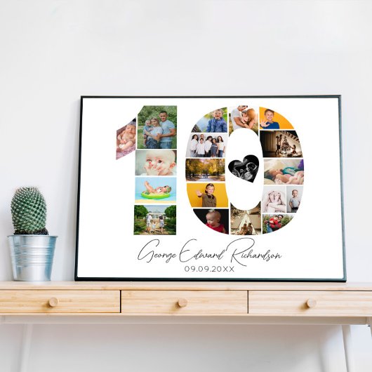 10e verjaardag Fotocollage Poster Aandenken