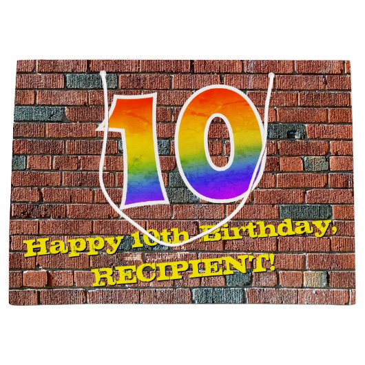 10e verjaardag: Fun, door graffiti geïnspireerde r Groot Cadeauzakje (Voorkant)