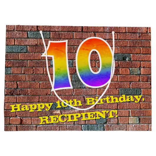 10e verjaardag: Fun, door graffiti geïnspireerde r Groot Cadeauzakje (Achterkant)