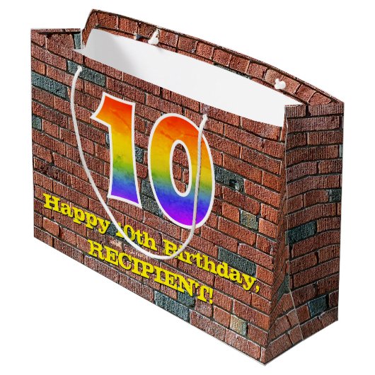 10e verjaardag: Fun, door graffiti geïnspireerde r Groot Cadeauzakje (Achterkant Gekanteld)