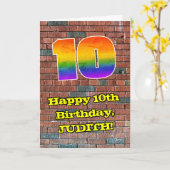 10e verjaardag: Fun Graffiti-geïnspireerde regenbo Kaart (Gele Bloem)