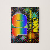 10e verjaardag: Fun, kleurrijk gevuurwerk Legpuzzel (Verticaal)