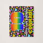 10e verjaardag — Fun, liefhebbende hartvormen + "1 Legpuzzel (Verticaal)