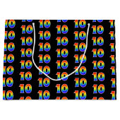 10e verjaardag: Fun Rainbow Event Number 10 Patter Groot Cadeauzakje (Voorkant)